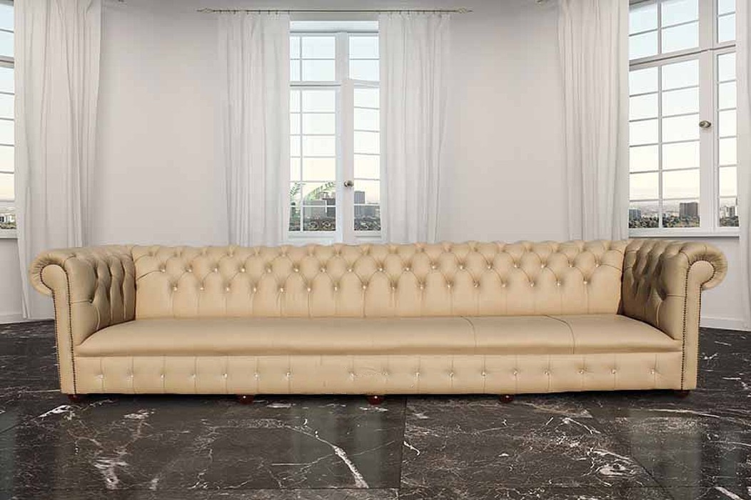 Chesterfield Sofa Custom Fabrication 300cm Long for Hotel Disco Commercial Villa