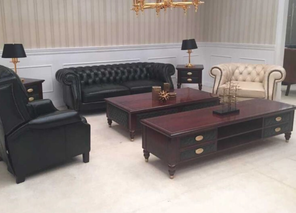 Cushion Couch Sofa Classic Chesterfield New Leather Sofas 3-Seater CHARLYNEW