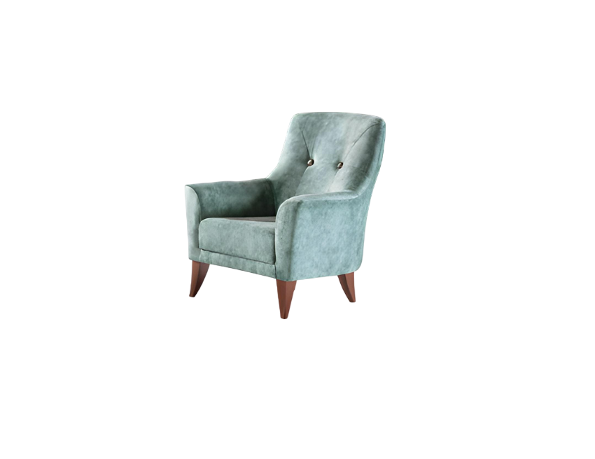 Design armchair 1-seater luxury relax textile turquoise chair in living room