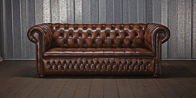 Antique Chesterfield Leather Sofa Couch Upholstery 100% Genuine Leather 3-Seater jvmoebel