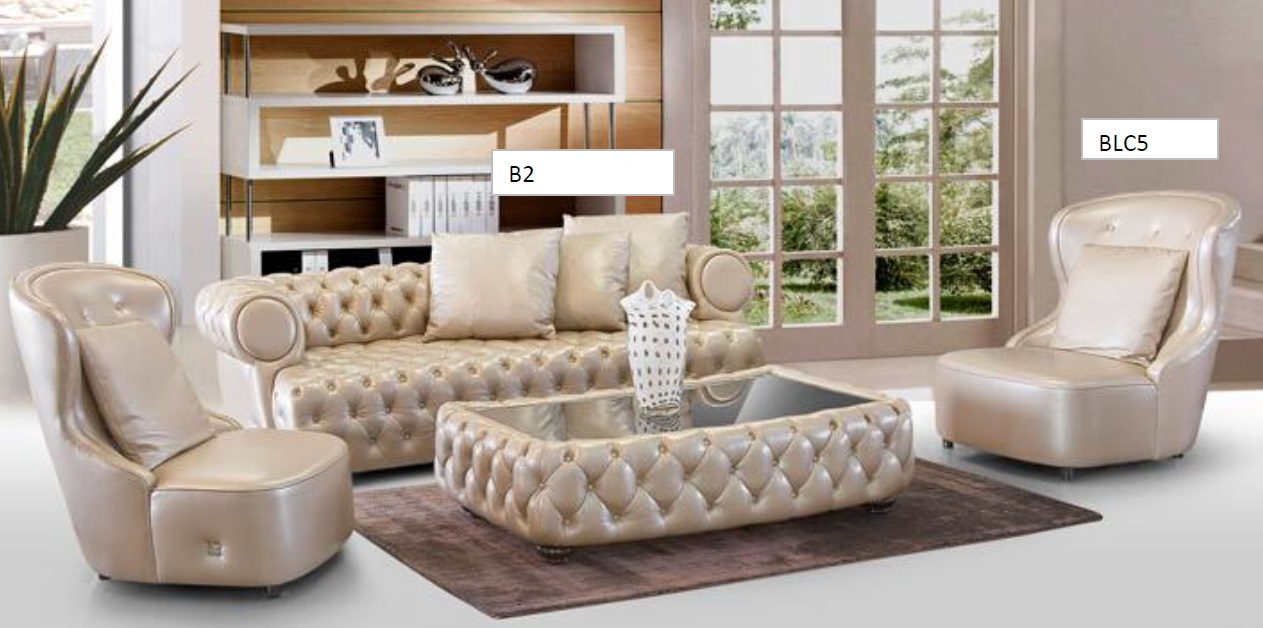 Designer couch upholstery set 3+1+1 seat Chesterfield sofas complete B2