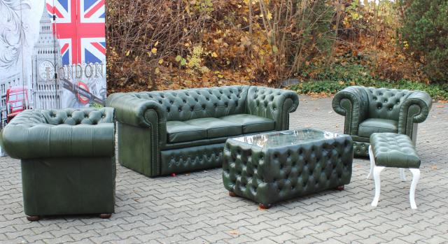 Chestefield leather sofa set 100% Italian cowhide sofa couch 5-piece