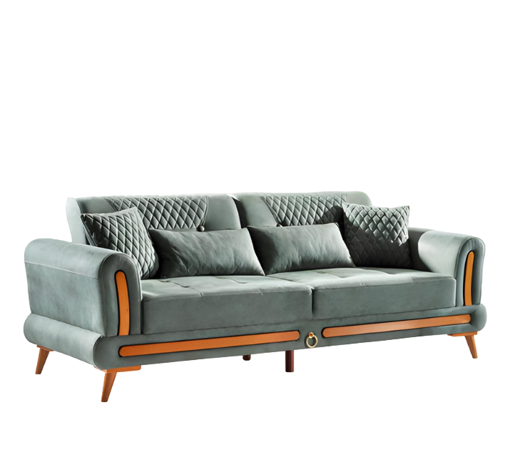 3-Seater Leather Sofa Couch Living Room Suite Modern Design Seating