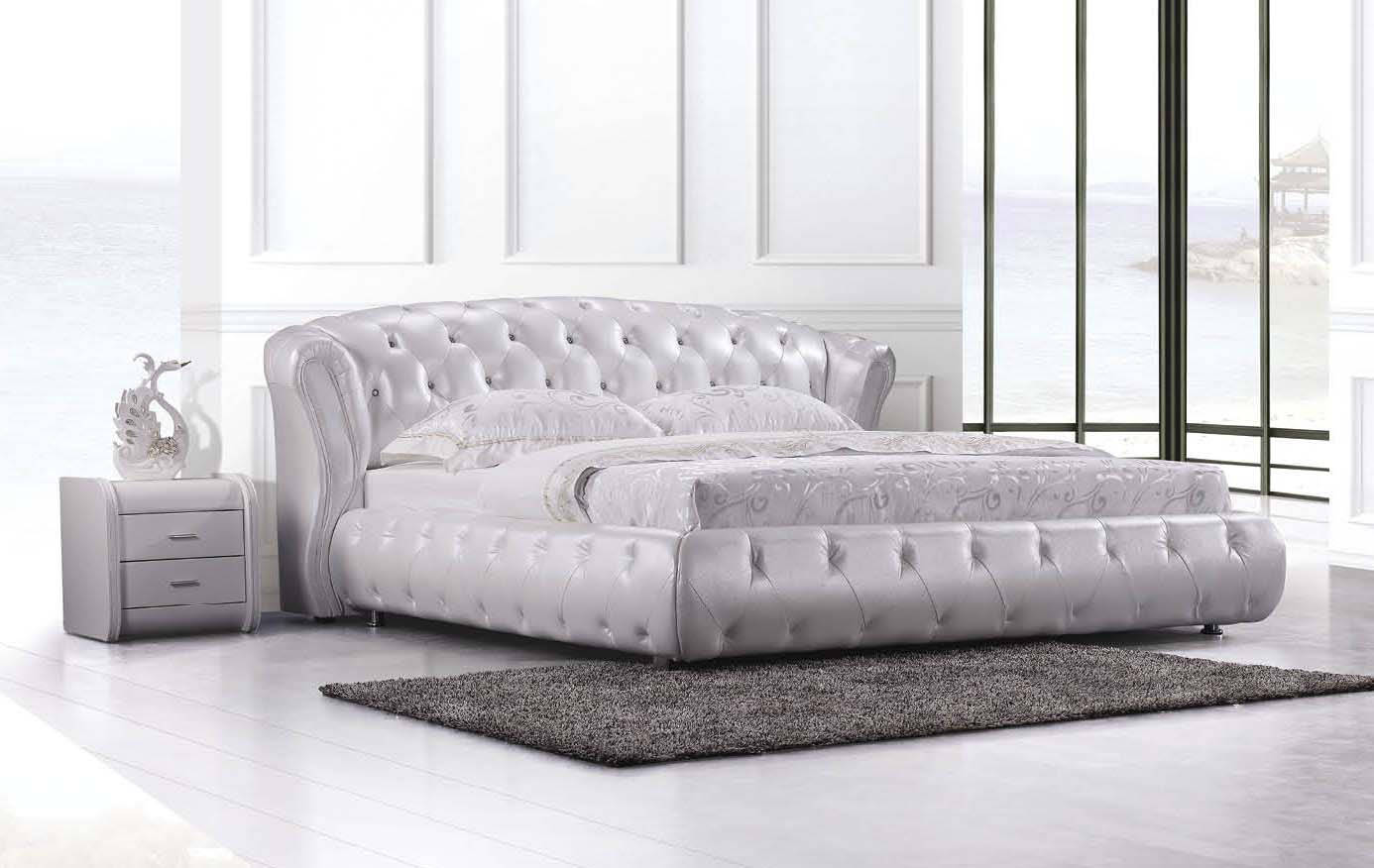 Chesterfield Designer XXL Double Leather Bed S9111 160 180 200x200cm