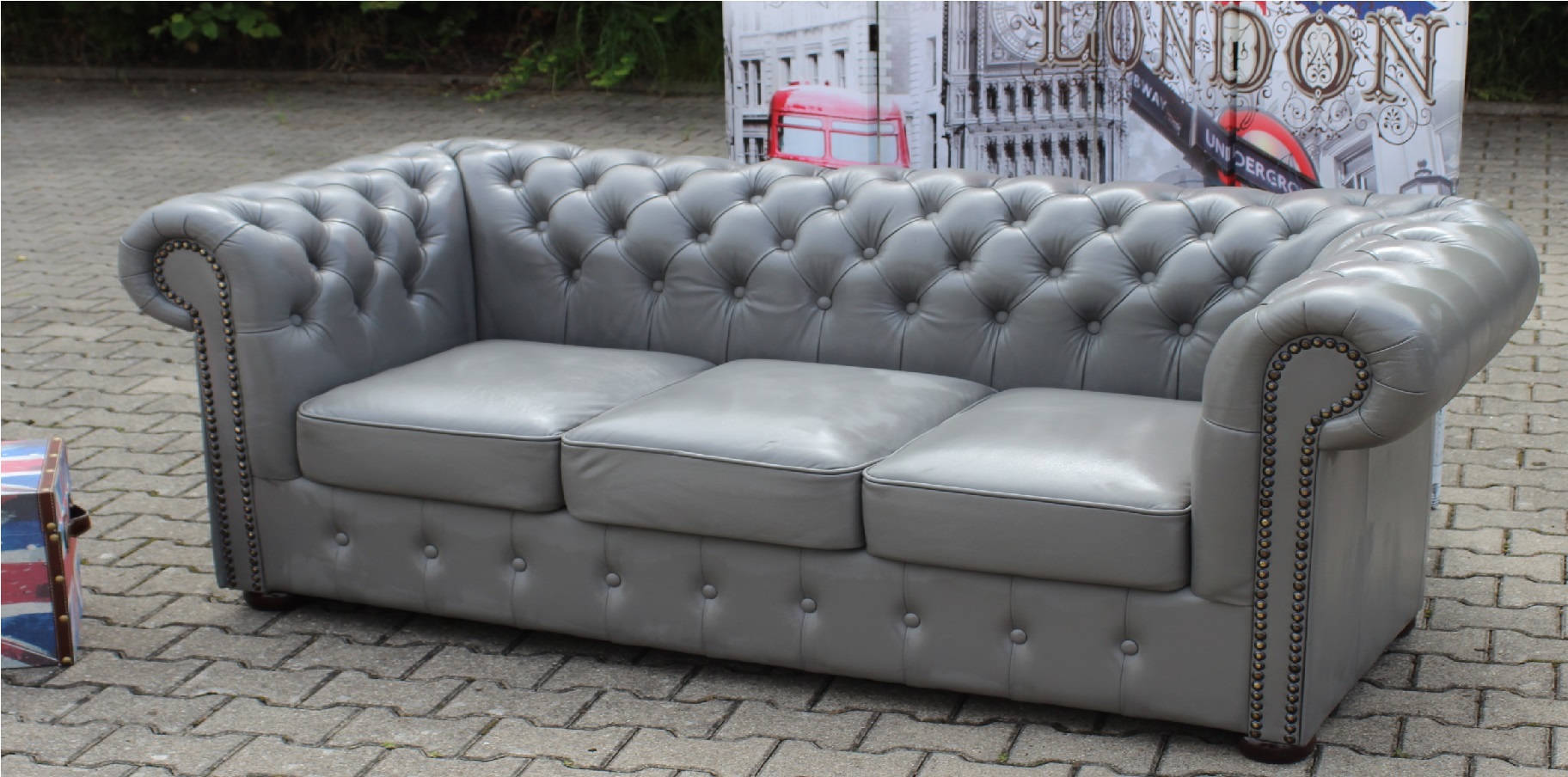 Chesterfield Sofa Napoli Designer Couch Set On Stock AVAILABLE Leather Sofa New