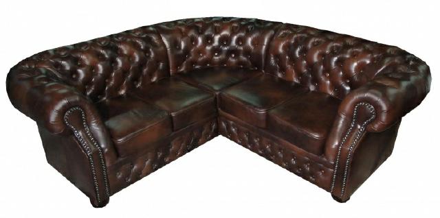 Corner sofa leather sofa upholstered couch corner suite Chesterfield living landscape