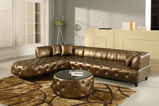 Chesterfield luxury sectional sofa upholstery set leather sofa corner sofa