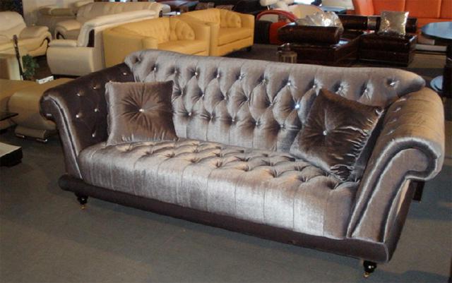 Extra class Chesterfield textile velvet upholstered couch sofa seating set QUALITY!