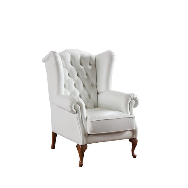 Chesterfield Armchair Full Leather Classic TV Chair Wingback Chair CL-FOTEL
