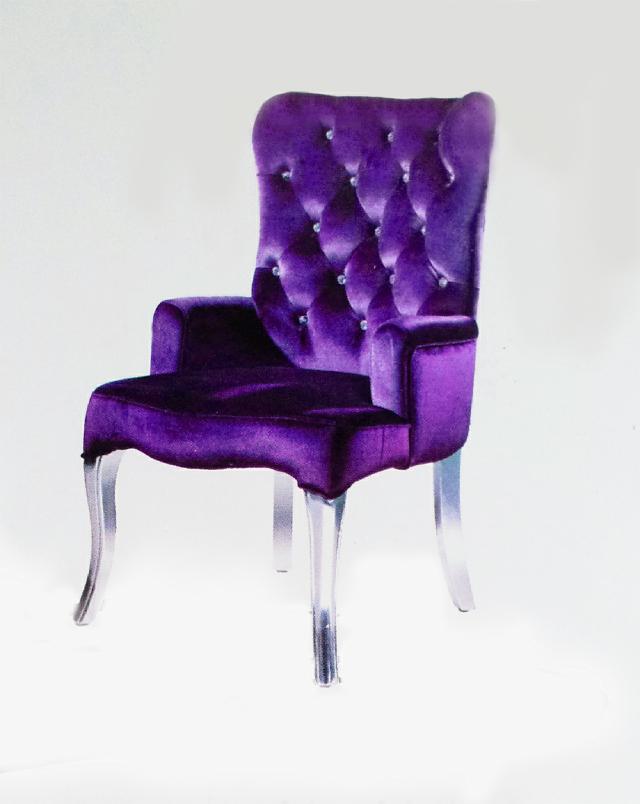 Designer velvet sofa lounge club chair with crystal stones new