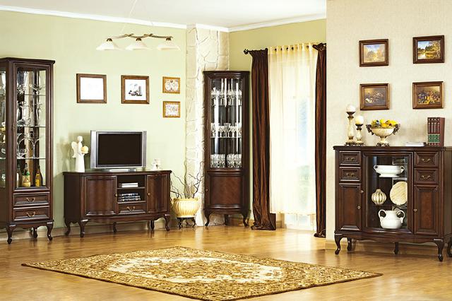 4-piece living room furniture set Italian style chest of drawers display cabinet RTV Chippendale