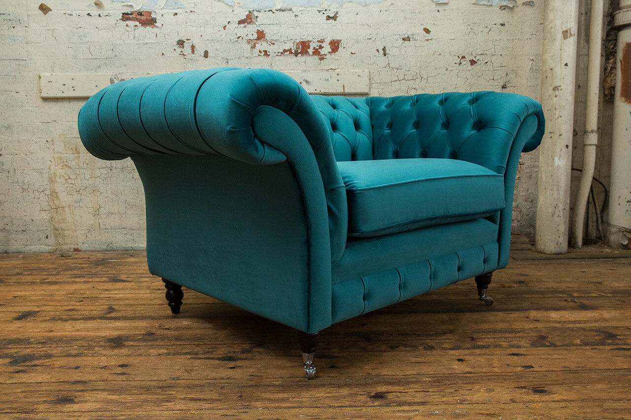 Chesterfield Sofa Couch Upholstery Set 1.5 Seater Classic Armchair