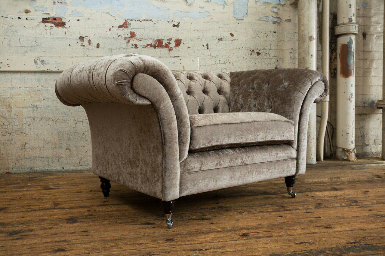 Design Armchair Textile Luxury TV Couch 1.5 Seater Sofa Relax Lounge Club New