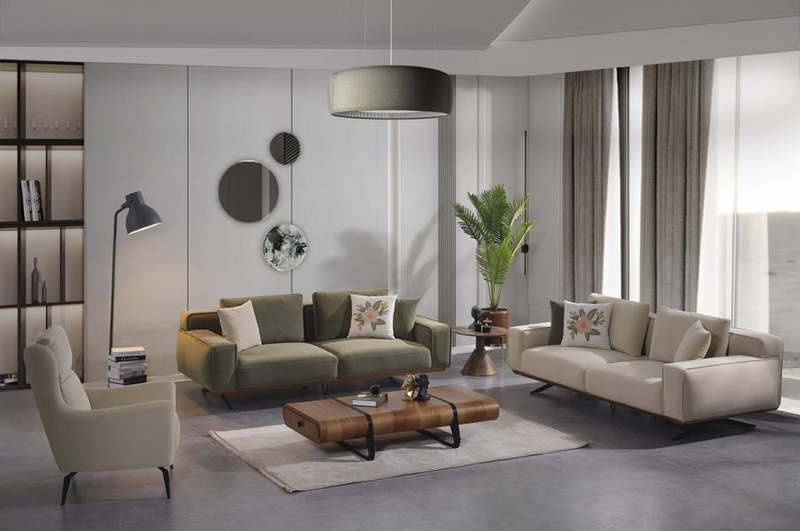 Sofa living room set upholstery combination seating set 3+3+1