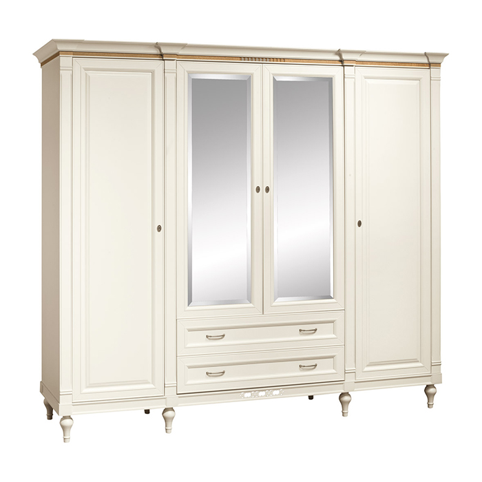 Classic wardrobe solid wood country house large mirror cabinet FL-D4