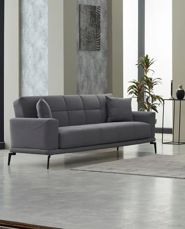 Sofa Three-seater Couch Upholstered Sofa Design 3-seater Fabric Sofa Gray