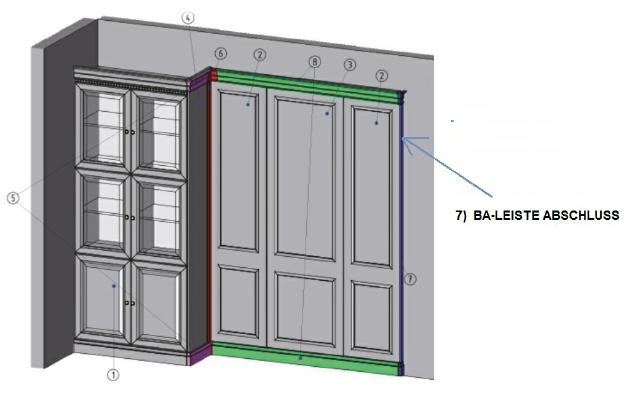 Classic end panel strip for the panel, set L, R element for cabinet system BA-26.