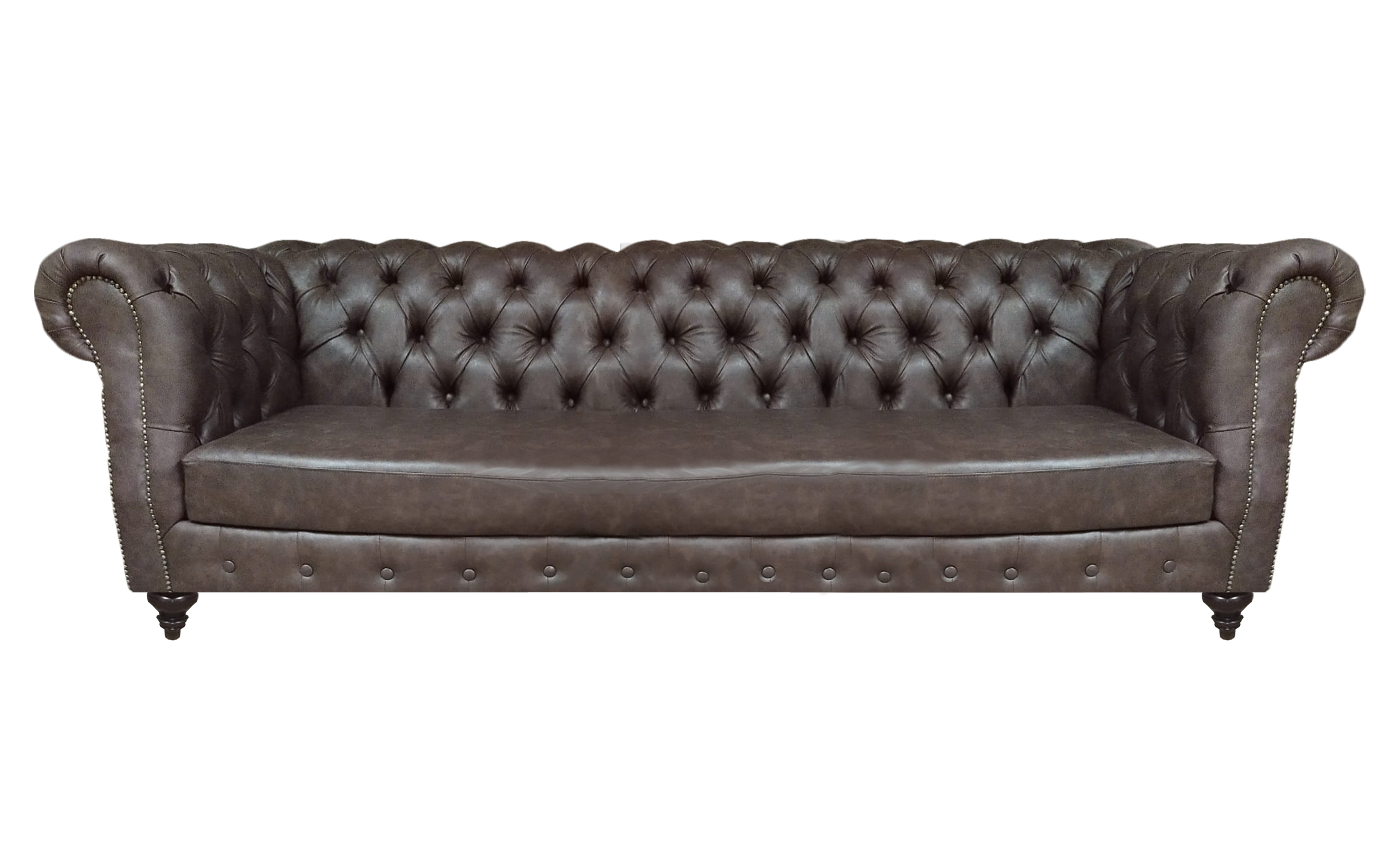 Living room brown sofa four-seater couch furniture upholstered furniture Chesterfield