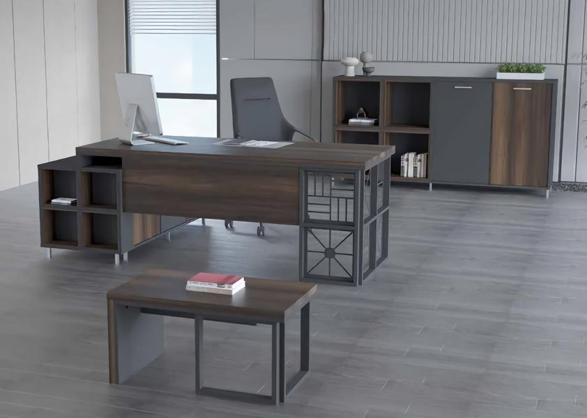 Designer home office set desk coffee table sideboard wood metal