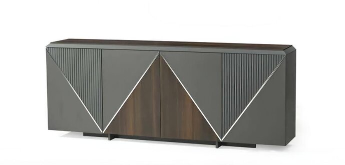 Sideboard cabinet side cabinet triangular pattern gray office room