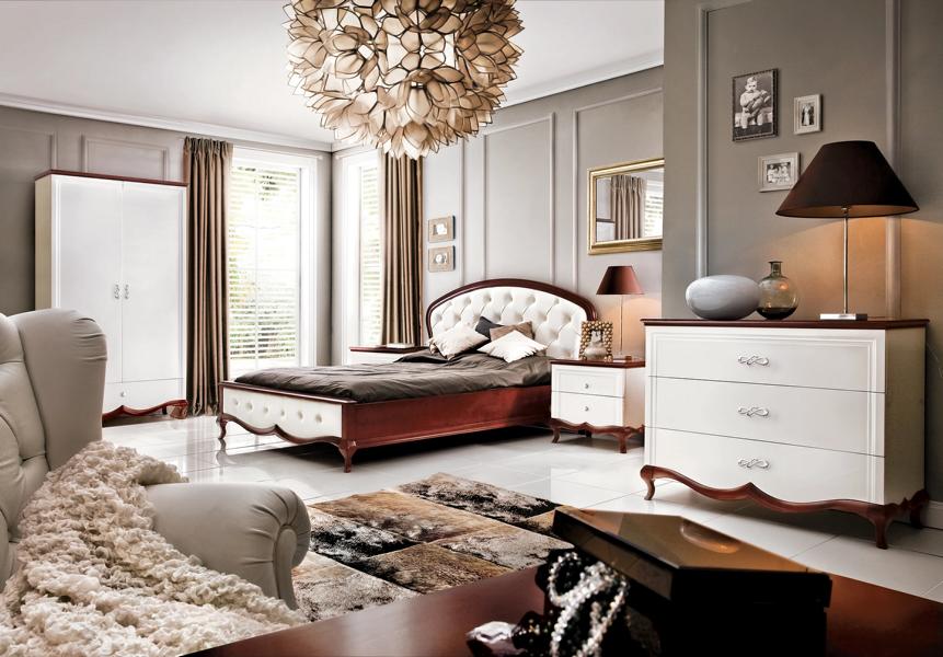 Stylish bedroom set wooden furniture complete luxurious bed 2x nightstands