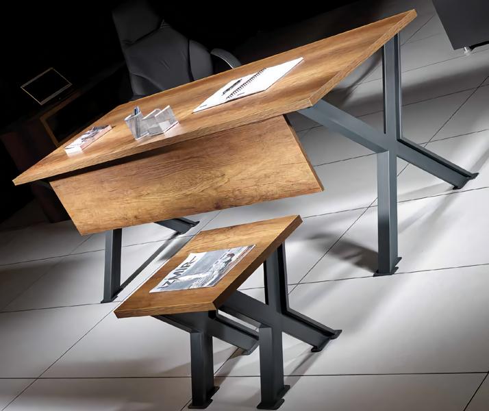 Desk with Coffee Table X-Table Legs Wooden Tables Study Room Set