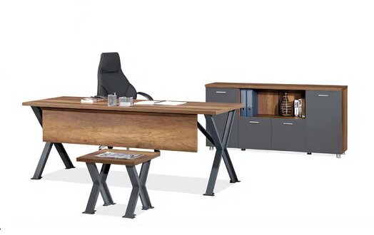 Home office set desk X-table legs with coffee table sideboard
