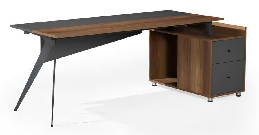 Work table desk office table with cabinet home office brown-gray