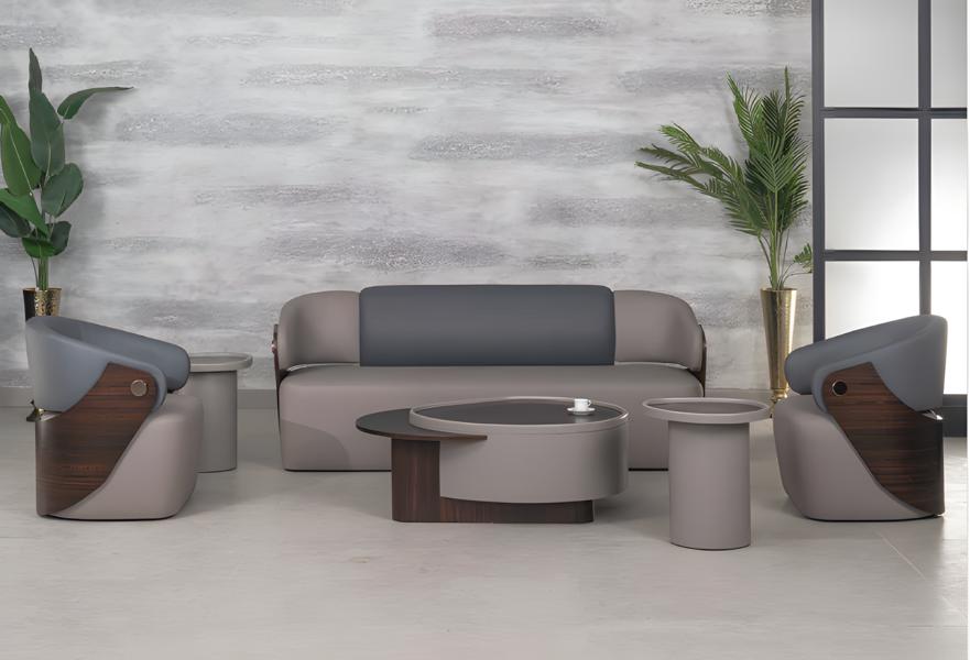 Office furniture modern office desk set 3 pieces wood brown new