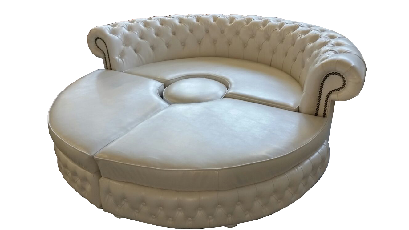 Chesterfield CORNER SOFA Royal Semi-Round Designer Sofa Couch Leather Sofa SL 6
