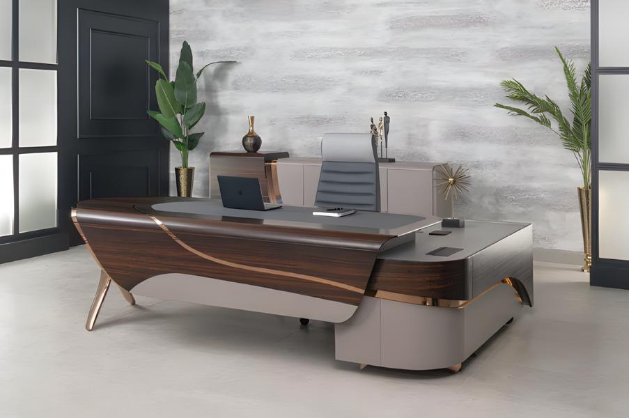 Office Modern Furniture Desk Luxury Interior Wooden Table Executive Desk 240 cm New