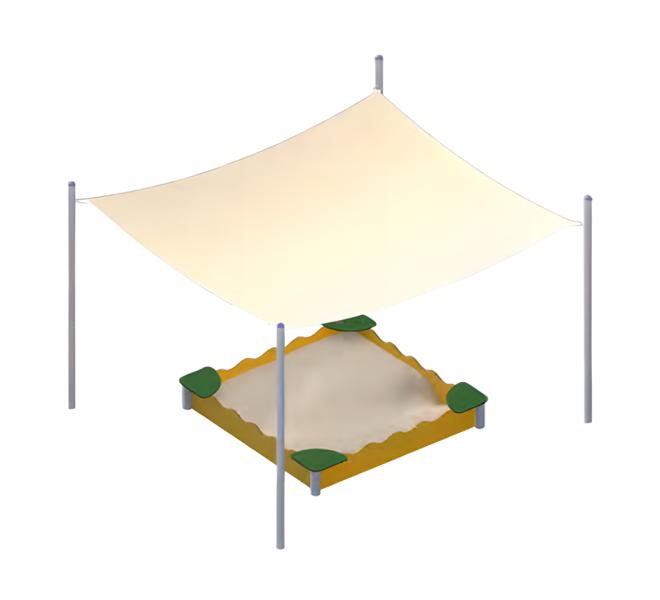 Sandbox roof, play area, play enclosure, sand play area, digging area.