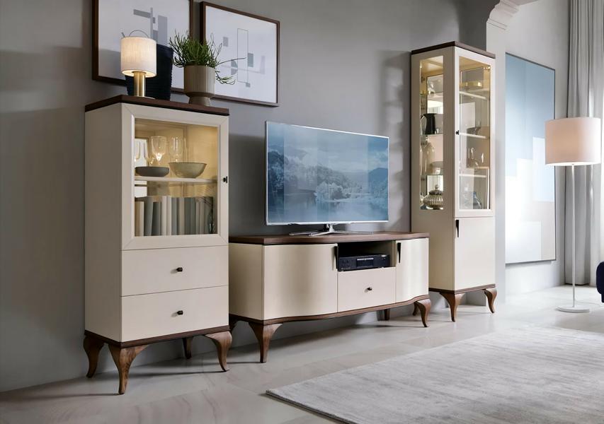 Luxurious living room furniture set 2x display cabinets + TV lowboard stylish complete