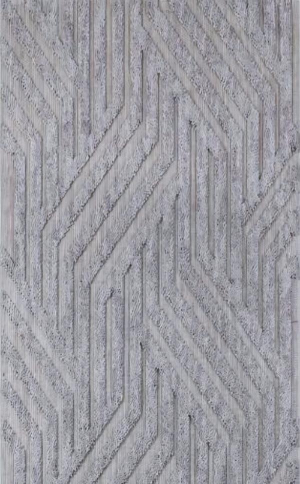 Carpet area rug short pile geometric line pattern living room gray