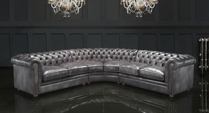 Chesterfield corner sofa designer sofa couch velvet leather sofa vintage 2016-14