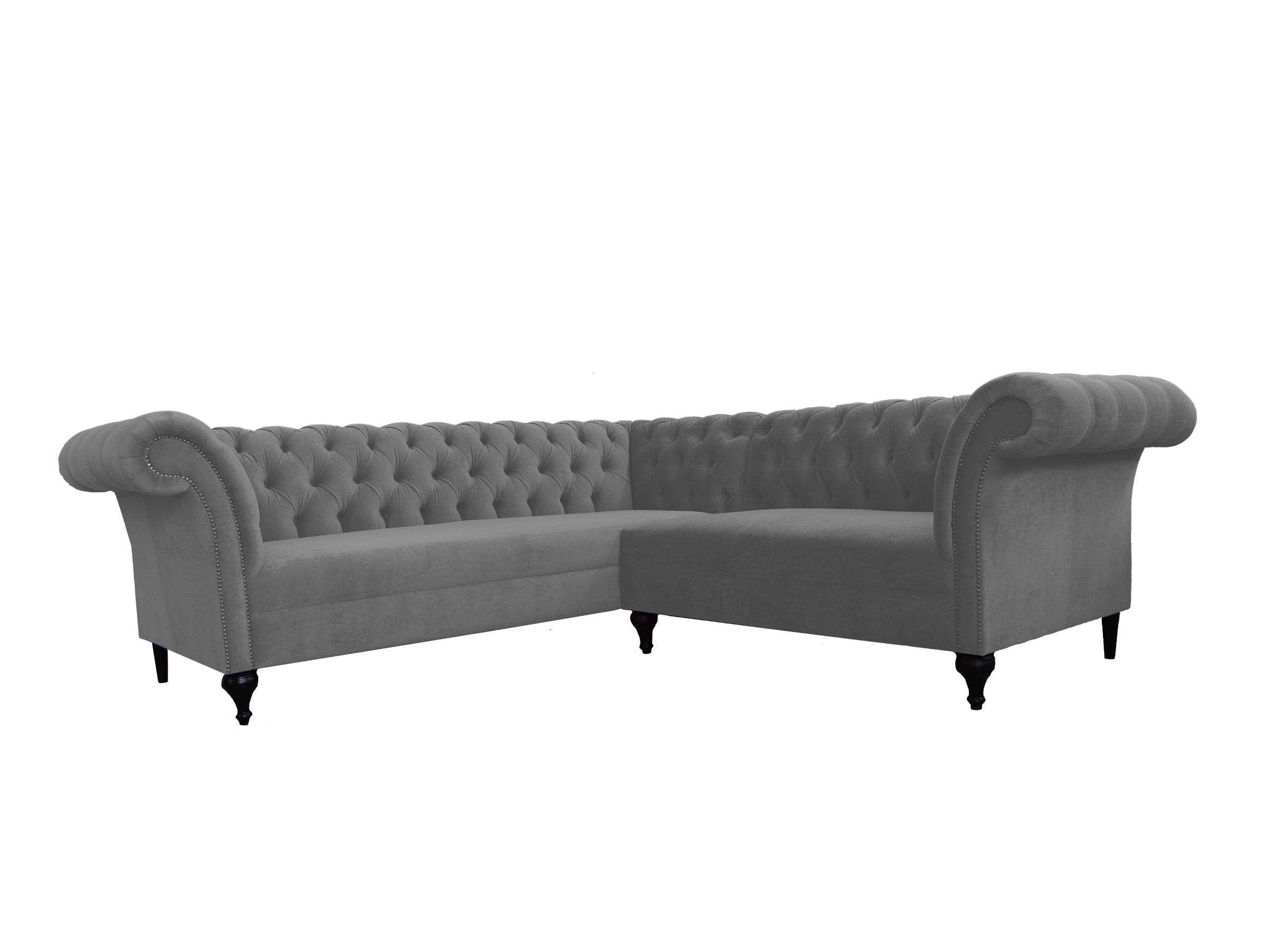 Chesterfield Corner Sofa Corner Couch Designer Sofa Velvet Leather Sofa SLIII Sofa №84
