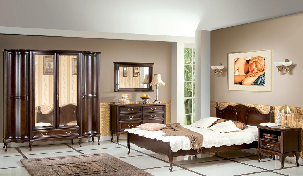 Complete wooden furniture bed 2 nightstands bedroom wardrobe set 6 pieces