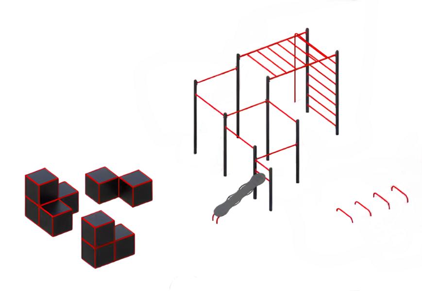 Street sports equipment parallel bars slacklines shoulder muscles fitness stations