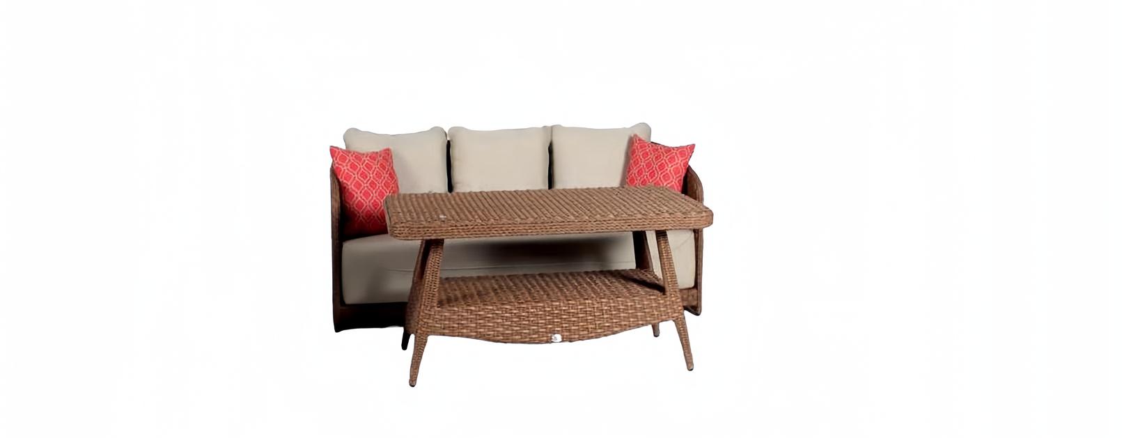 Sofa set 3-seater coffee table sofas three-seater rattan table luxury modern