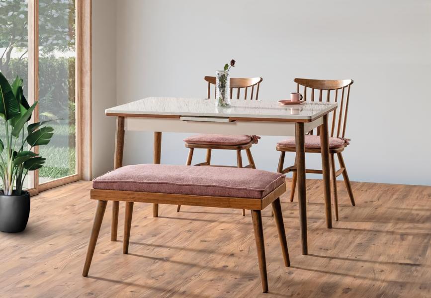 Dining Room Set Stool Combination High Quality Table 2x Chairs Modern Design Furniture