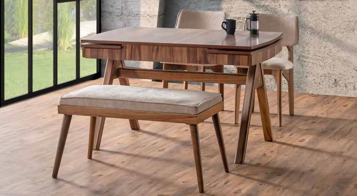 Dining room set high-quality stools table 2x chairs modern design furniture