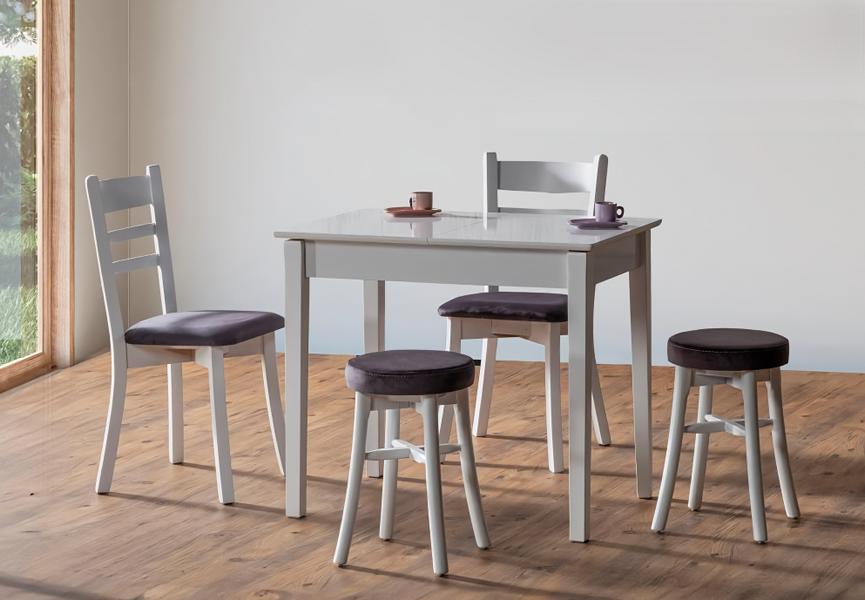 Dining room set 2x stools high quality ensemble table 2x chairs modern design furniture