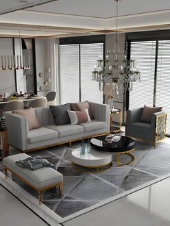 Chesterfield Textile Sofa Upholstered Seating Set 3+1+1 Seater Designer Sofas