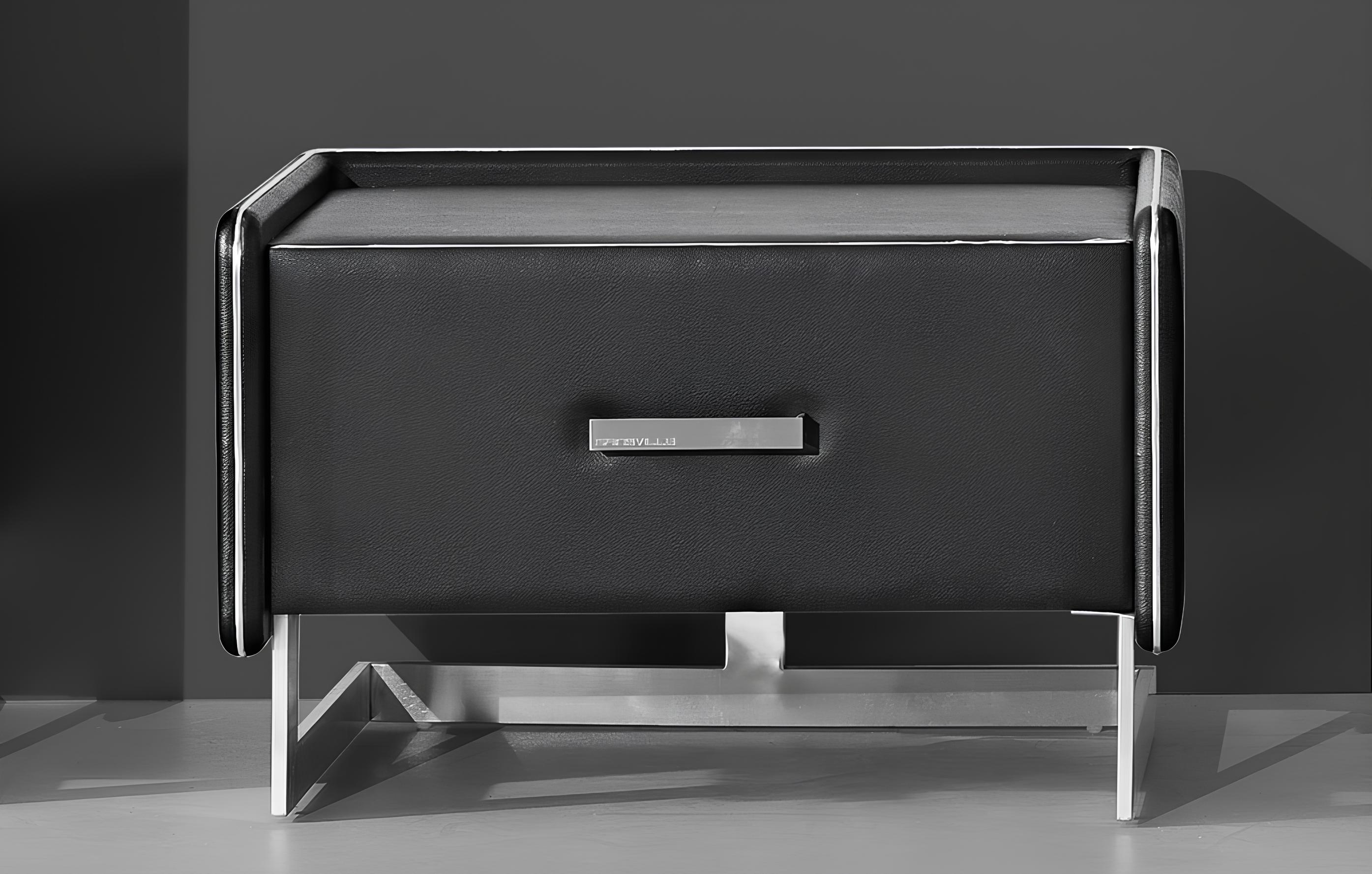 Night table console designer room leather metal tables consoles sleep side tables