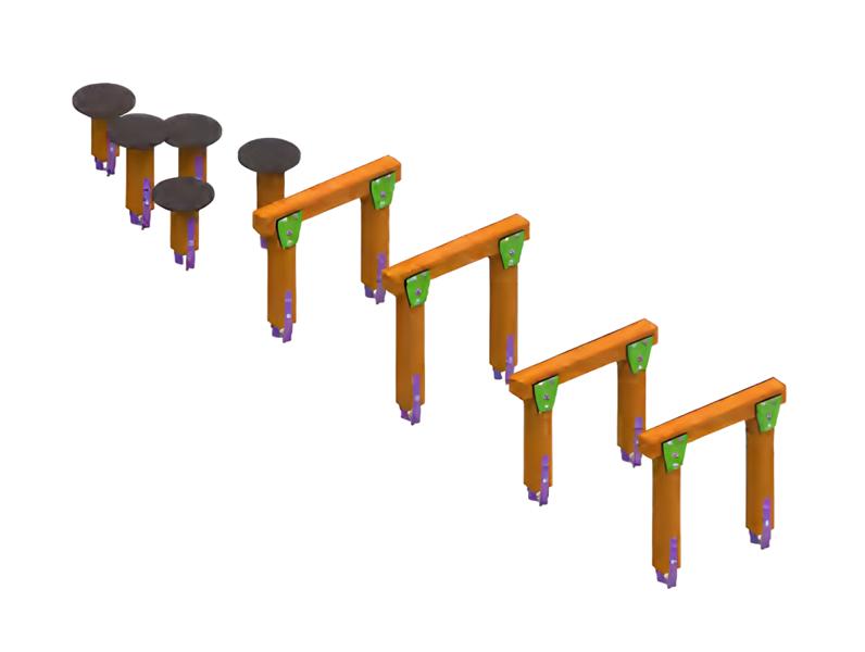 Playground balance beam balancing bridge suspension bridge climbing bridge wobble beam