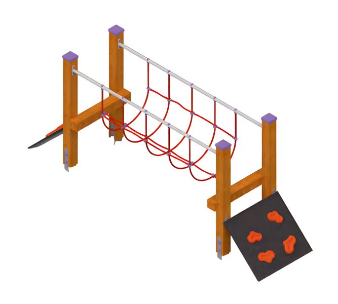 Playground play area balancing bridge seesaw active area balance bridge