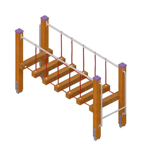 Playground play area balancing bridge suspension beam activity area seesaw bridge