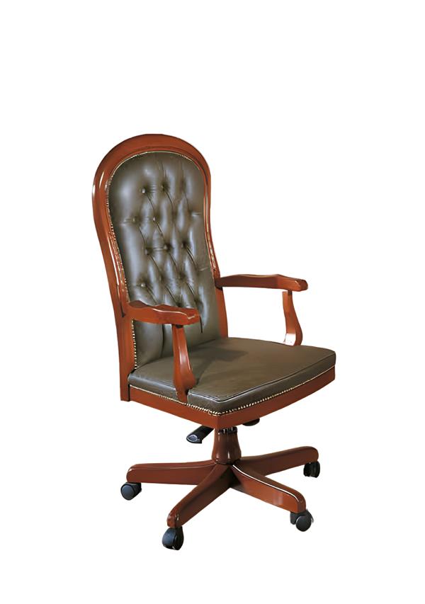 Office chair wood study boss chair Chesterfield Italian furniture new