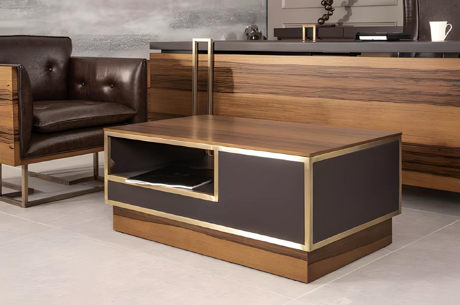 Wooden table coffee table modern design beige tables office brown furniture new