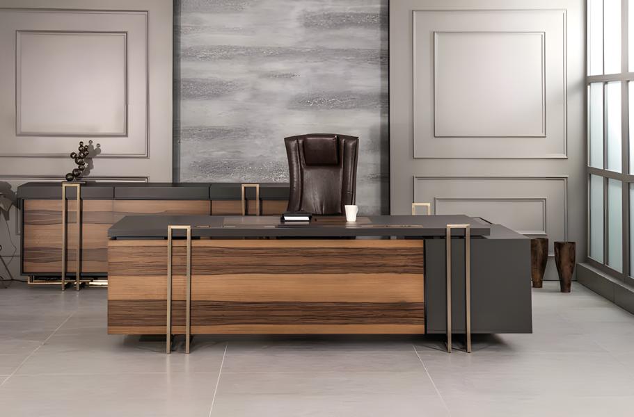 Luxury desk leather wood tables office furniture designer tables new